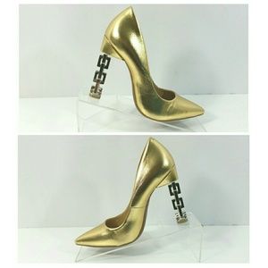 NEW Katy Perry The Suzzie Gold Shoes Chain Heels
